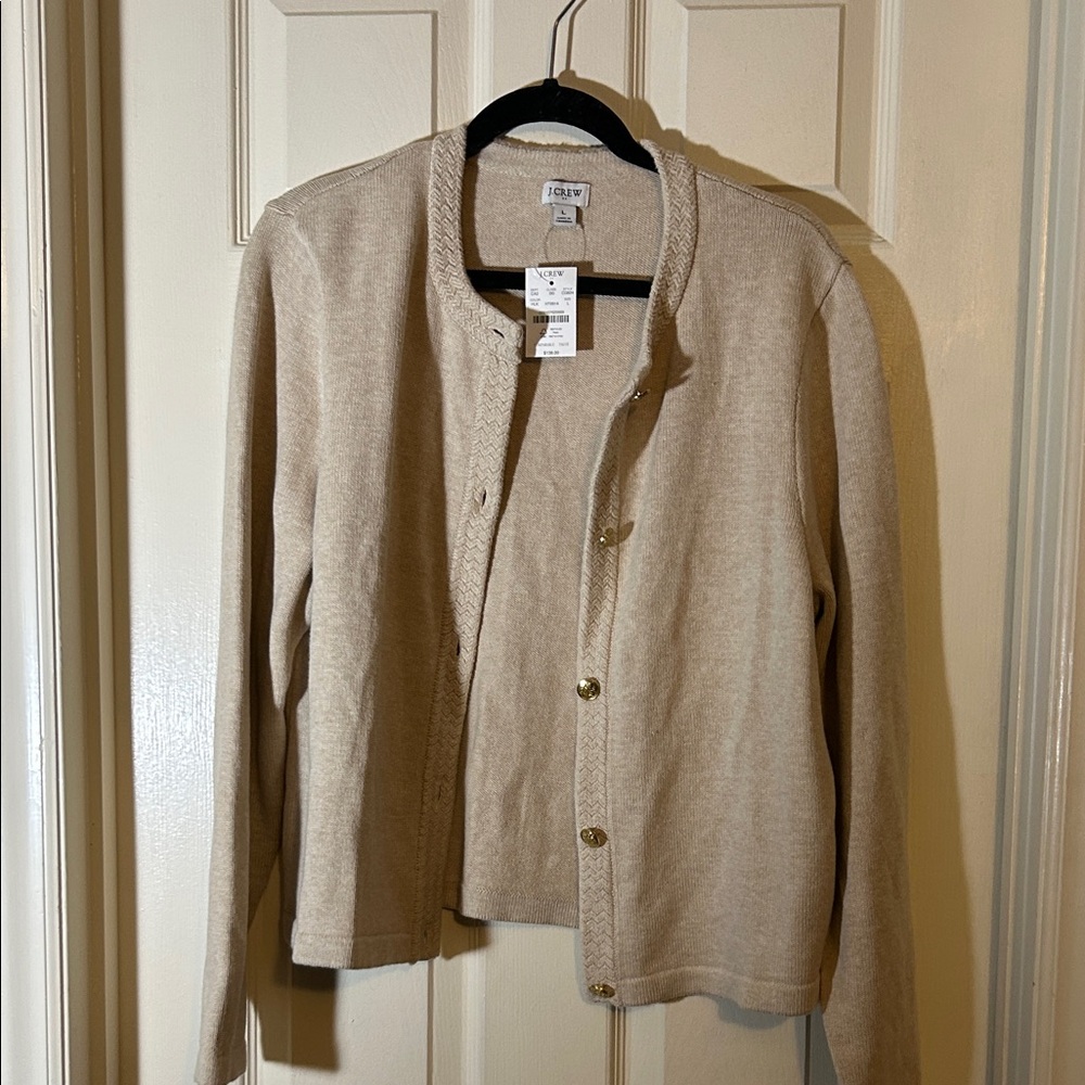 Talbots Beige Button-Up Cardigan